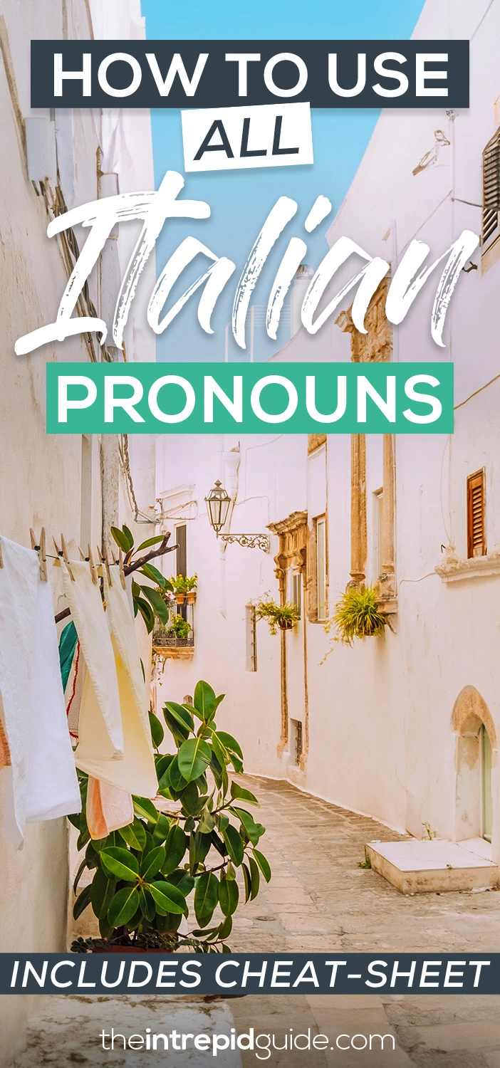 How to Use Italian Pronouns Plus Italian Pronouns Chart