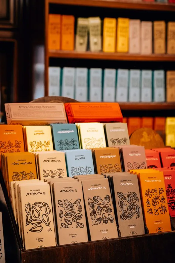 Things to do in Modica Sicily – Antica Dolceria Bonajuto – Chocolate display Things to do in Modica Sicily - Antica Dolceria Bonajuto - Chocolate display